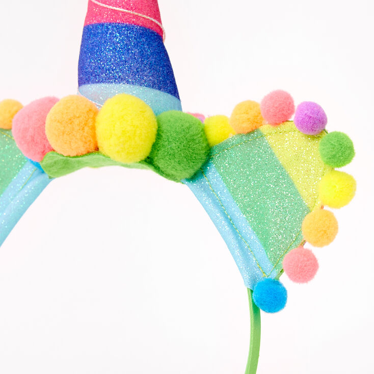 Rainbow Unicorn Pom Pom Headband,