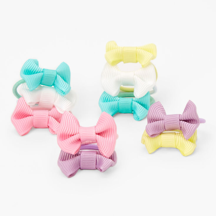 Claire&#39;s Club Pastel Bow Hair Ties - 10 Pack,