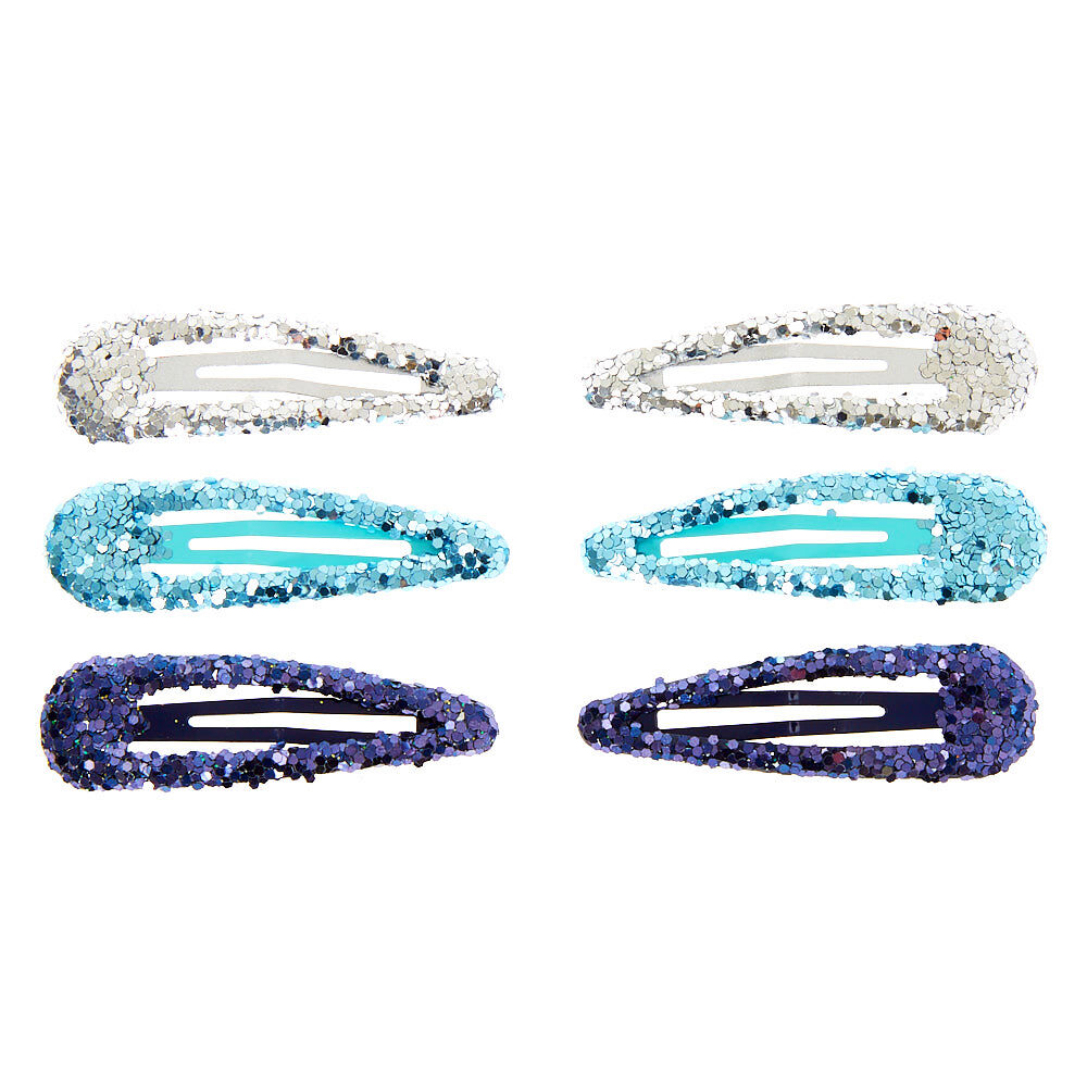 Claire's Club Glitter Snap Hair Clips - 6 Pack,