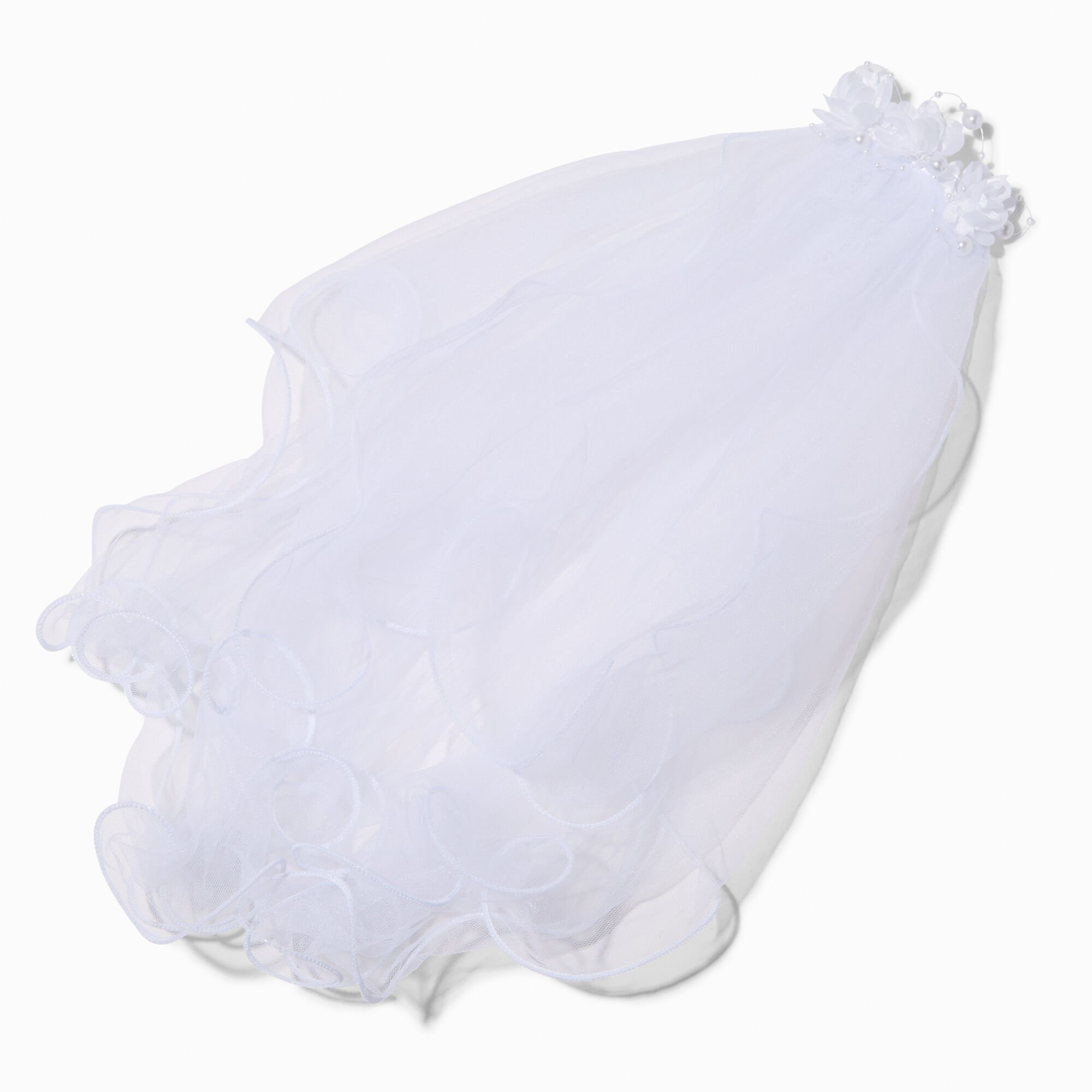 Barrette florale avec voile blanc pour occasion spéciale Claire's Club,