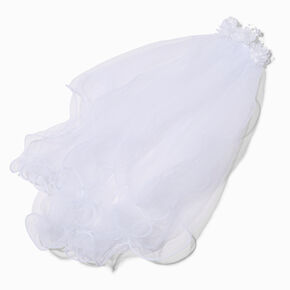 Claire&#39;s Club Special Occasion White Veil Floral Hair Clip,