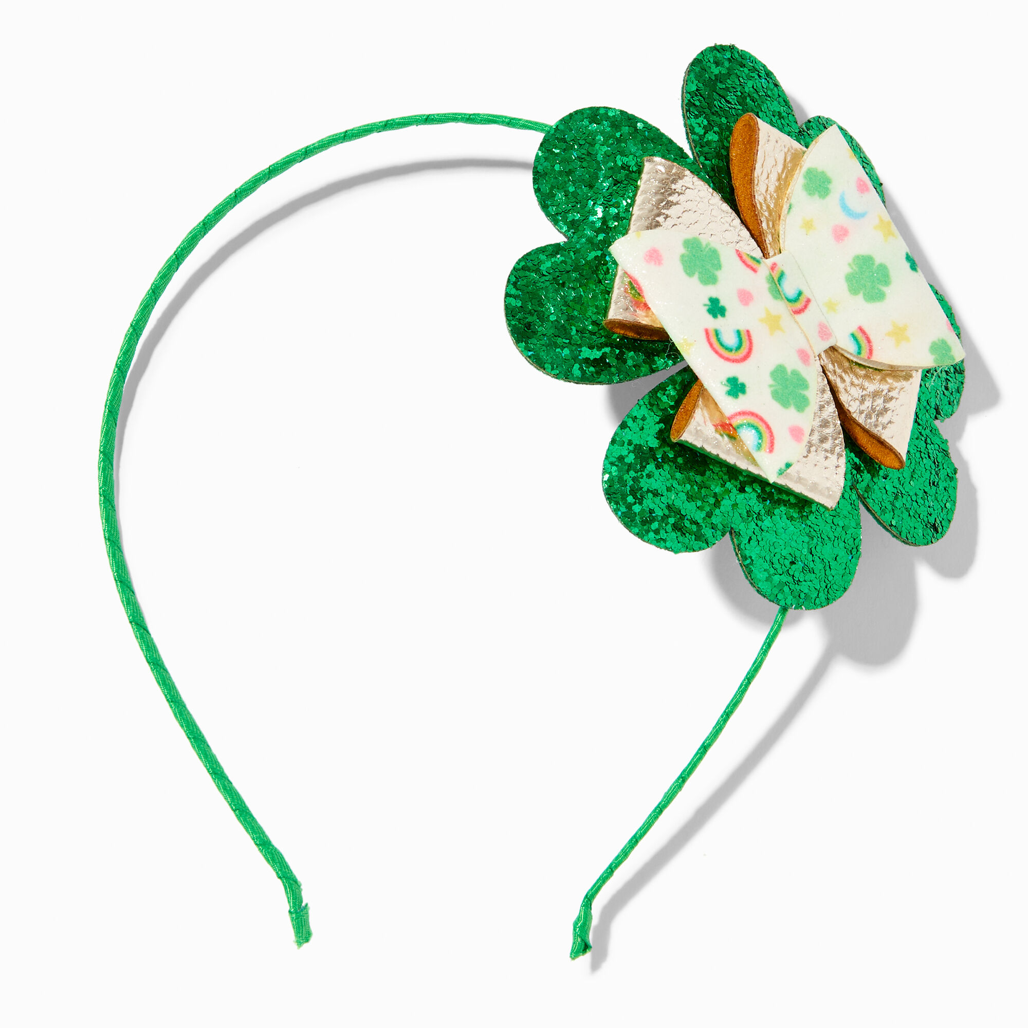 St. Patrick's Day Sequin Shamrock Bow Headband,