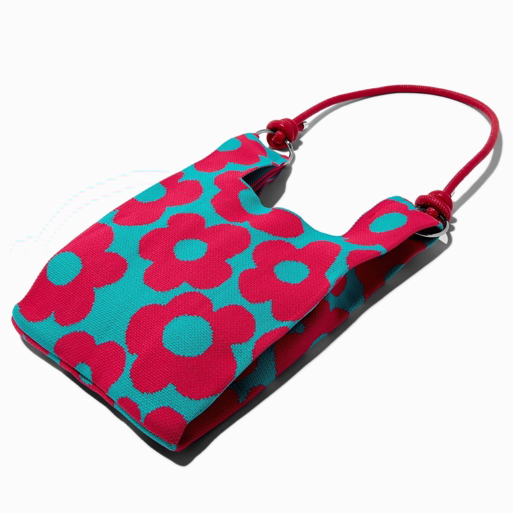 Pink & Blue Retro Flower Tote Bag,