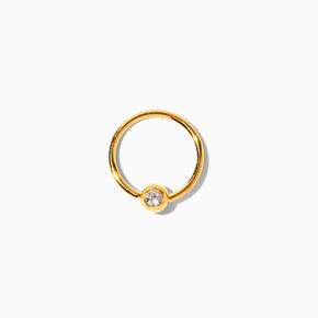 20G 18kt Gold Plated Titanium Ball Hoop Nose Ring,