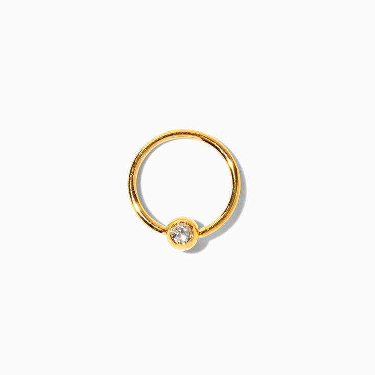 20G 18kt Gold Plated Titanium Ball Hoop Nose Ring,