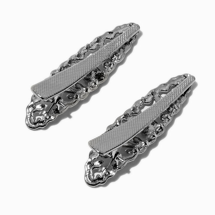 Iridescent Drip Heart Hair Clips - 2 Pack ,