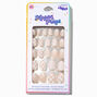 MeganPlays&trade; Claire&#39;s Exclusive White Checkered Flame Stiletto Press On Faux Nail Set - 24 Pack,
