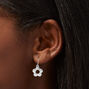 Silver 0.5&quot; Daisy Drop Earrings,