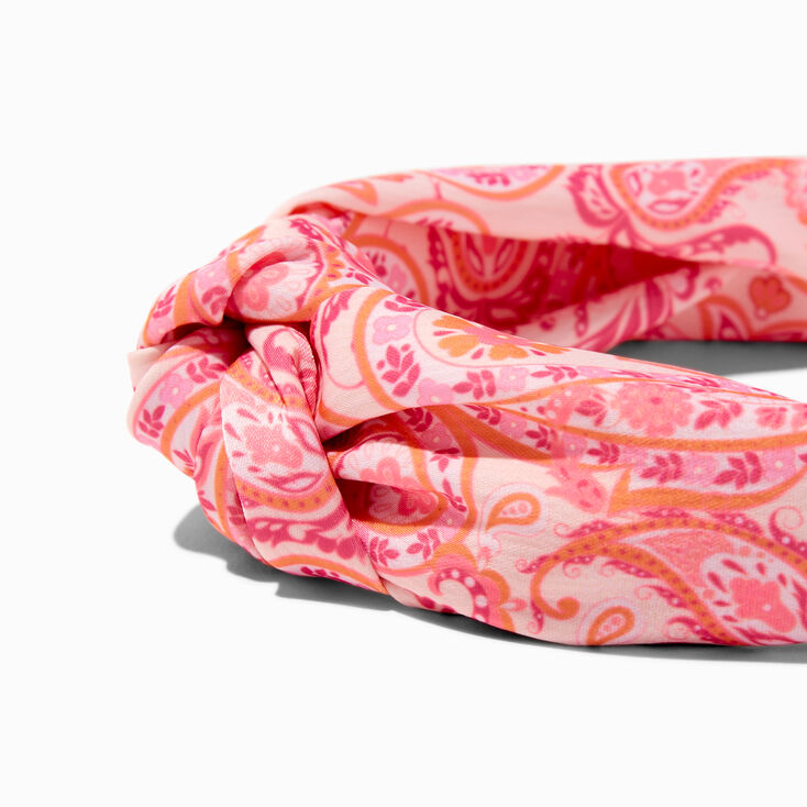 Pink Paisley Knotted Headband,