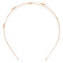 Rose Gold Glitter Flower Double Row Headband,