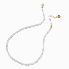 White Pearl Choker Necklace,