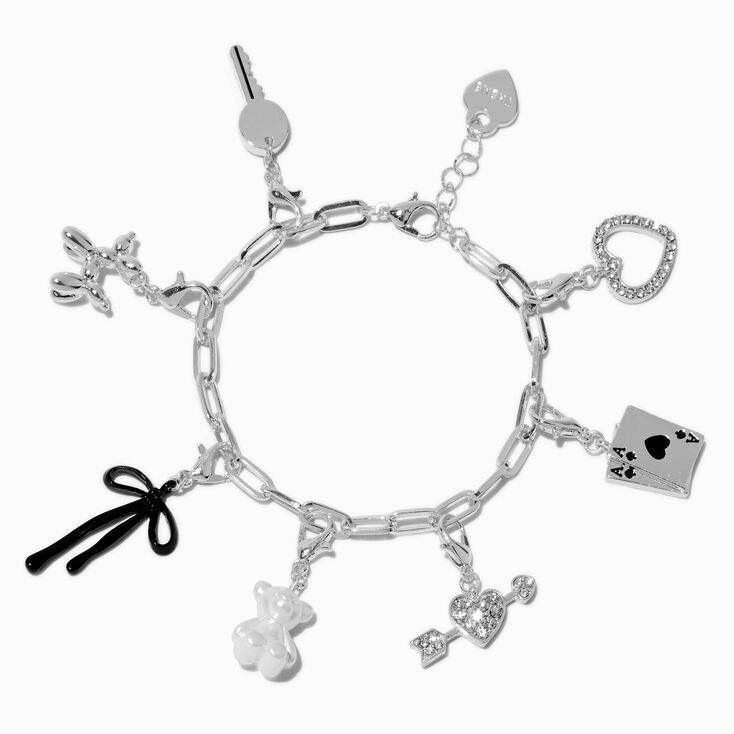 T H E M E x Claire&#39;s Silver-tone Bold Charm Bracelet,