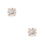 Rose Gold Cubic Zirconia Round Magnetic Stud Earrings - 5MM,