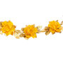 Couronne de fleurs jaune moutarde couleur dor&eacute;,
