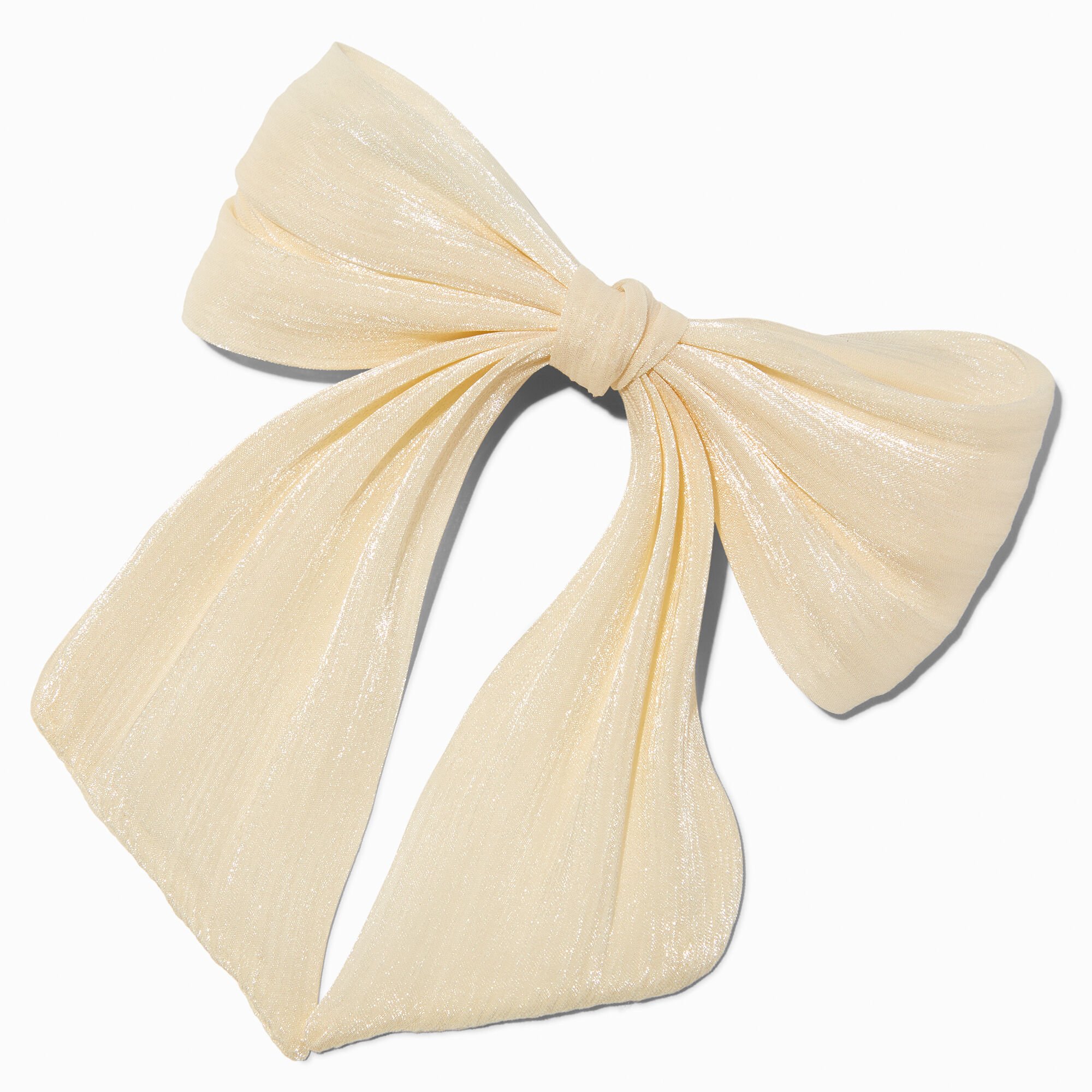 Ivory Organza Hair Bow Clip,