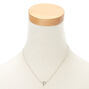 Silver Stone Initial Pendant Necklace - P,