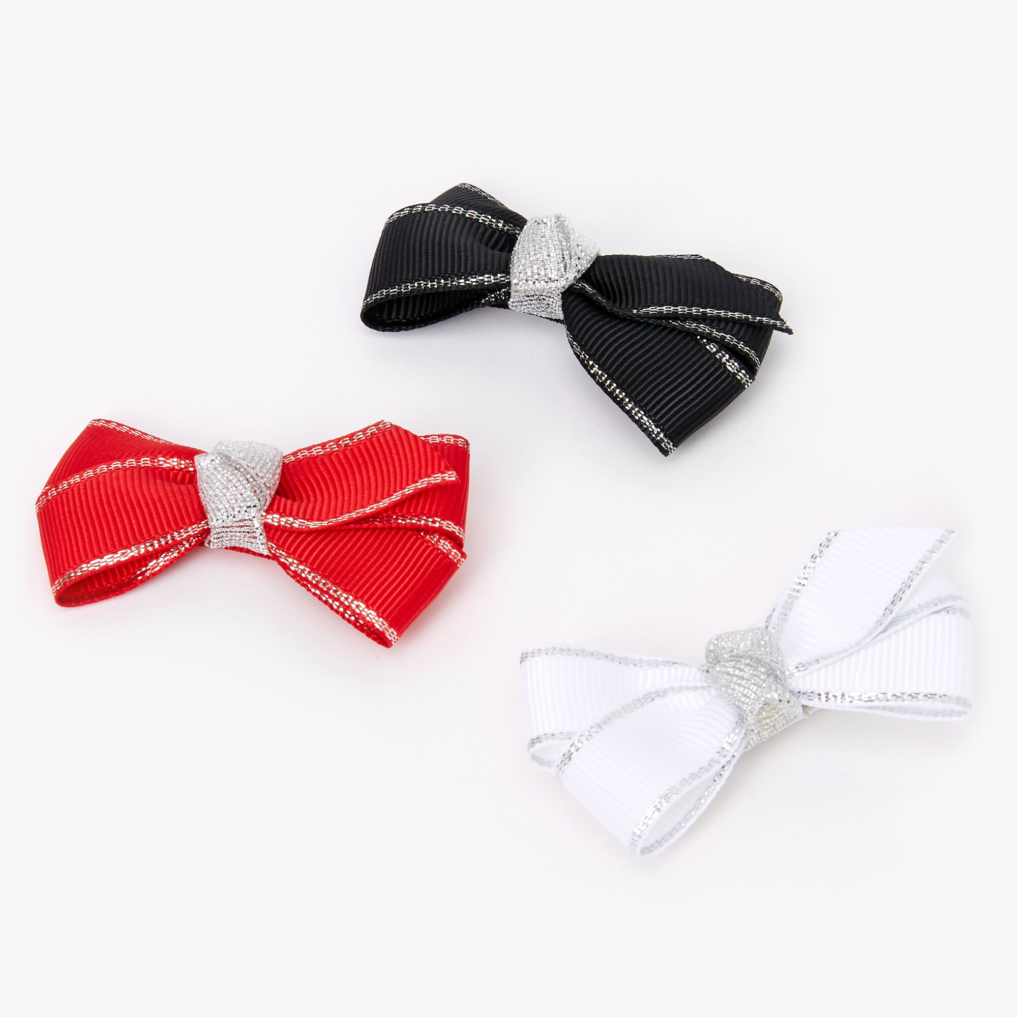 Claire's Club Christmas Hair Bow Clip Trio - 3 Pack,