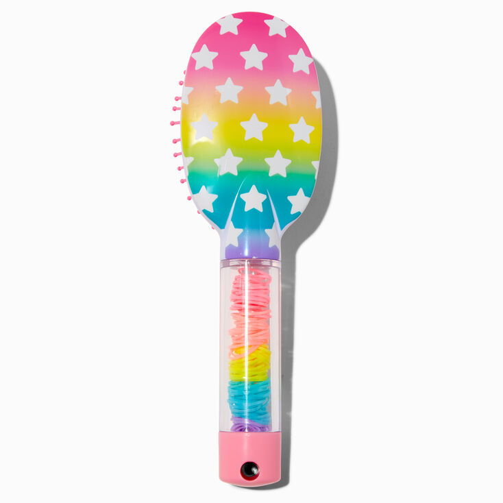 Claire&#39;s Club Rainbow Star Paddle Hair Brush Set,