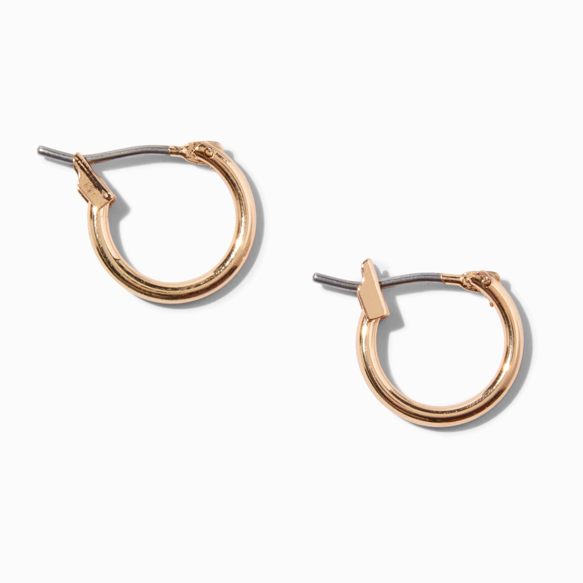 View Claires Tone 10MM Hoop Earrings Gold information
