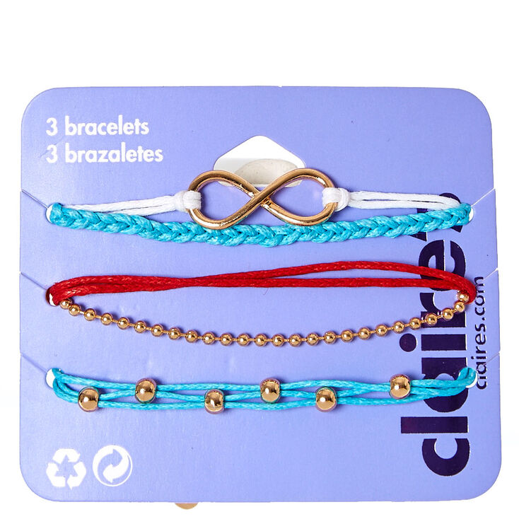 Gold Infinity Cord Bracelets,