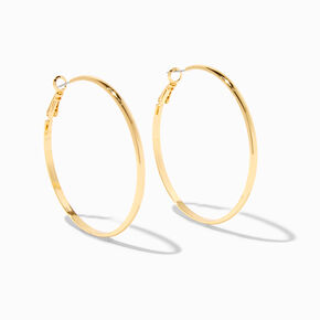 C LUXE by Claire&#39;s 18k Yellow Gold Plated 70MM Hoop Earrings,