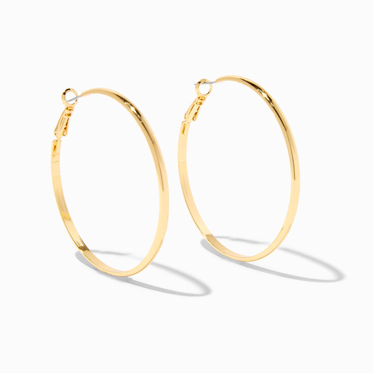 C LUXE by Claire&#39;s 18k Yellow Gold Plated 70MM Hoop Earrings,