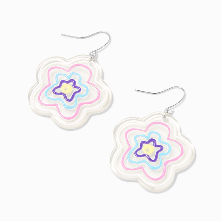 Daisy Outline 1.5&quot; Drop Earrings,
