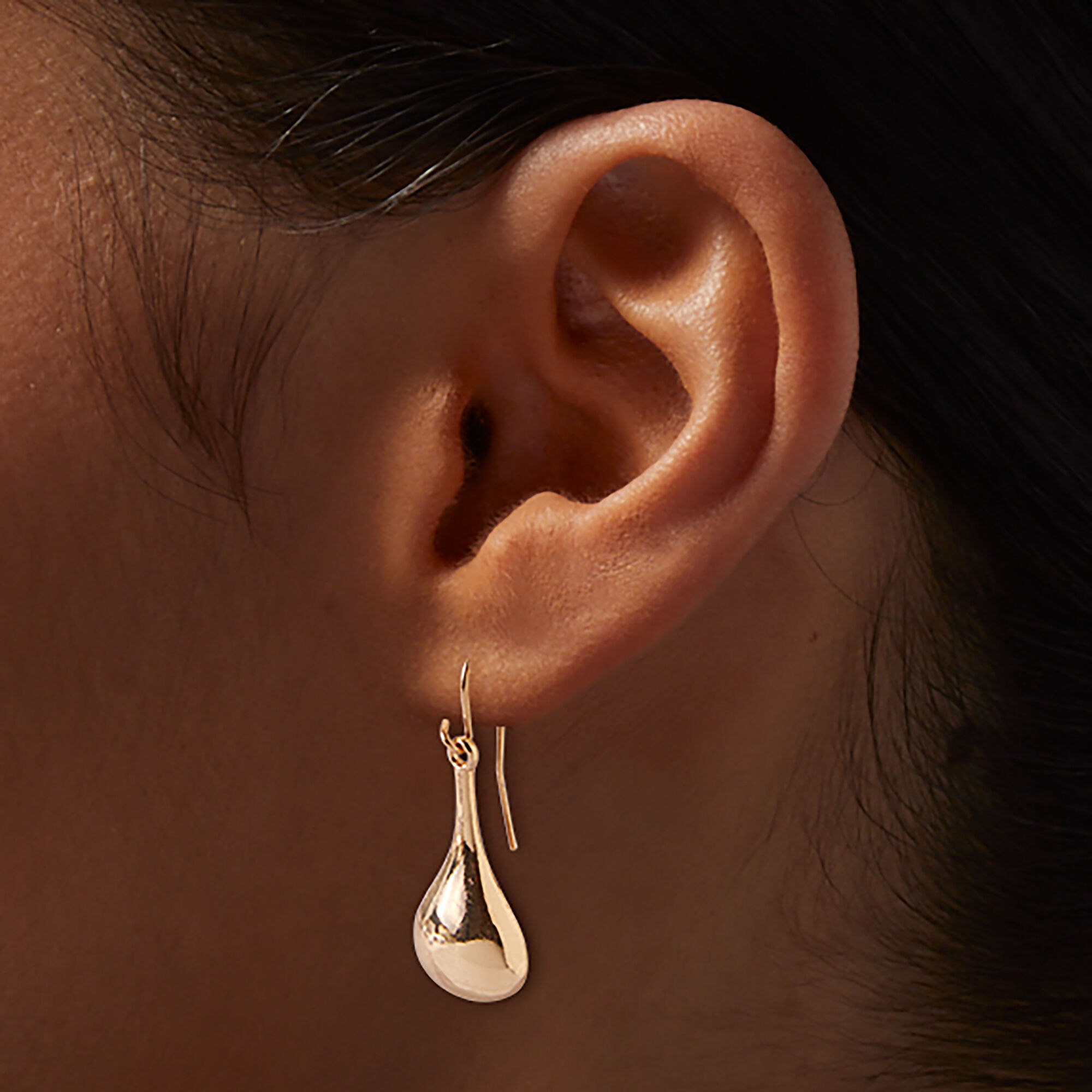 Gold-tone Liquid Drop Earrings,