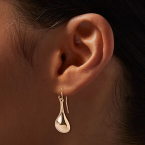 Gold-tone Liquid Drop Earrings,