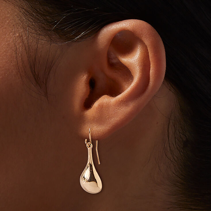 Gold-tone Liquid Drop Earrings,