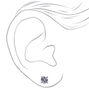 Silver-tone Cubic Zirconia 5mm Round Stud Earrings,