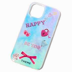 T H E M E x Claire&#39;s Tie Dye Phone Case with Stickers - Fits iPhone&reg; 13/14/15,