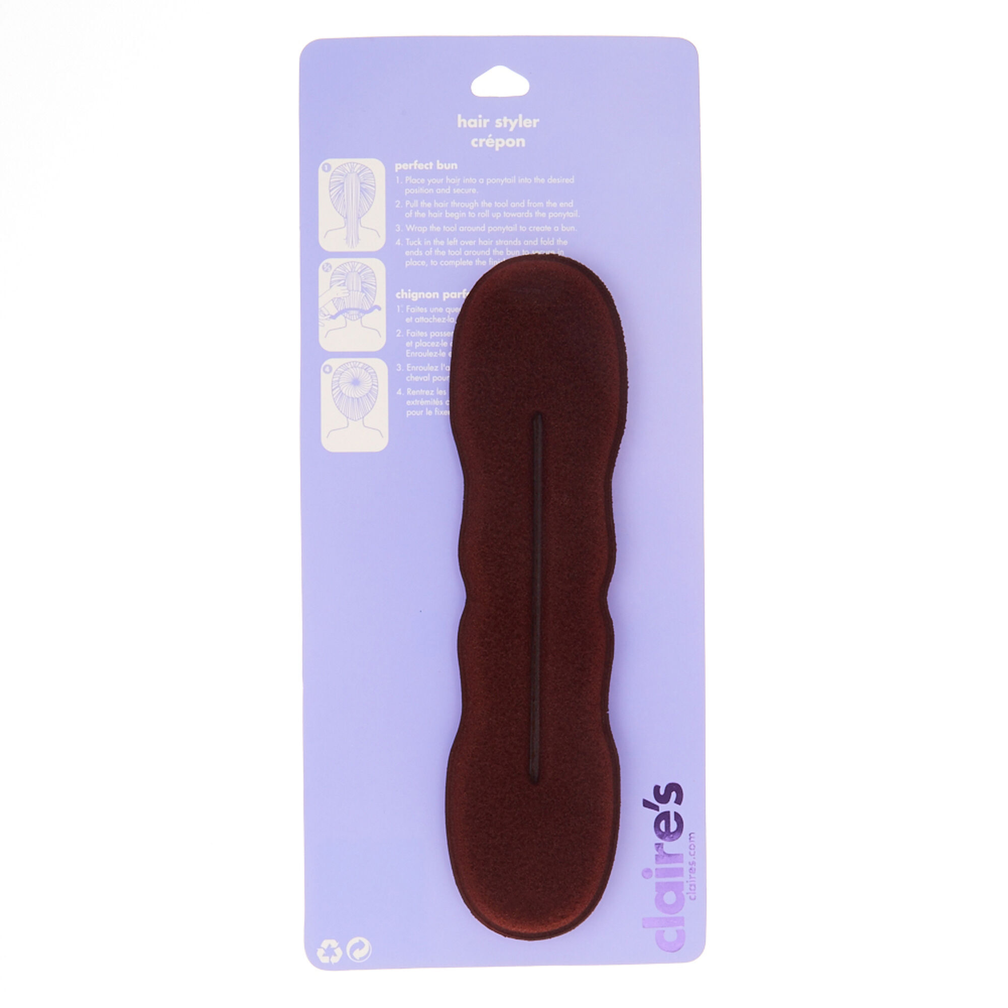 Claire's Kit d’accessoires pour chignon rouleau - Marron