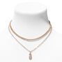 Gold Cuban Chain Link &amp; Pineapple Pendant Necklace Set &#40;2 Pack&#41;,