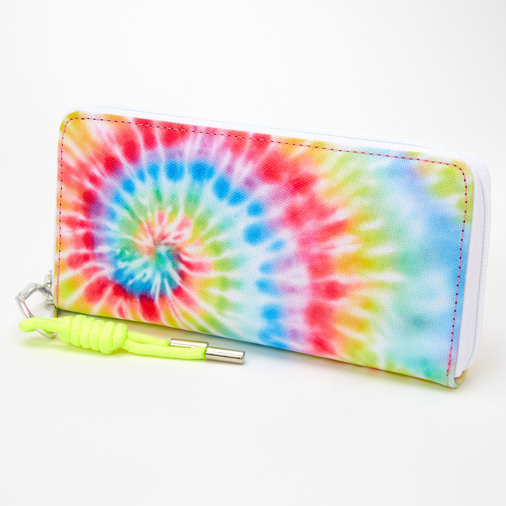 Neon Rainbow Tie Dye Spiral Wristlet,