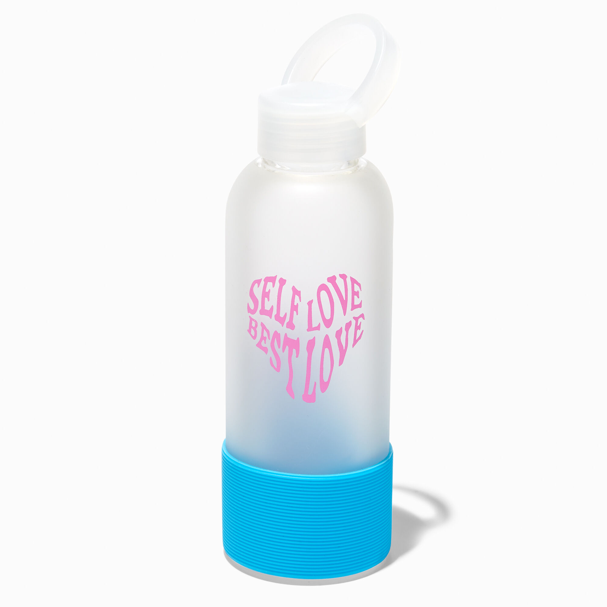 View Claires Self Love Frosted Glass Water Bottle information