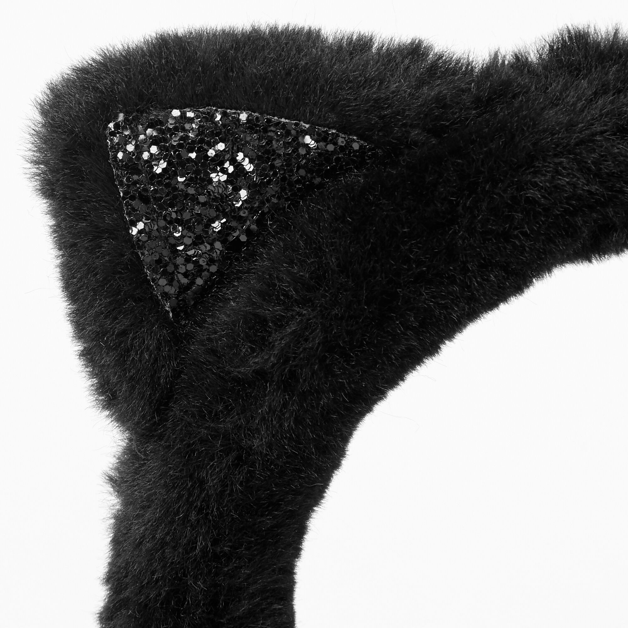 Furry Cat Ear Muffs - Black,