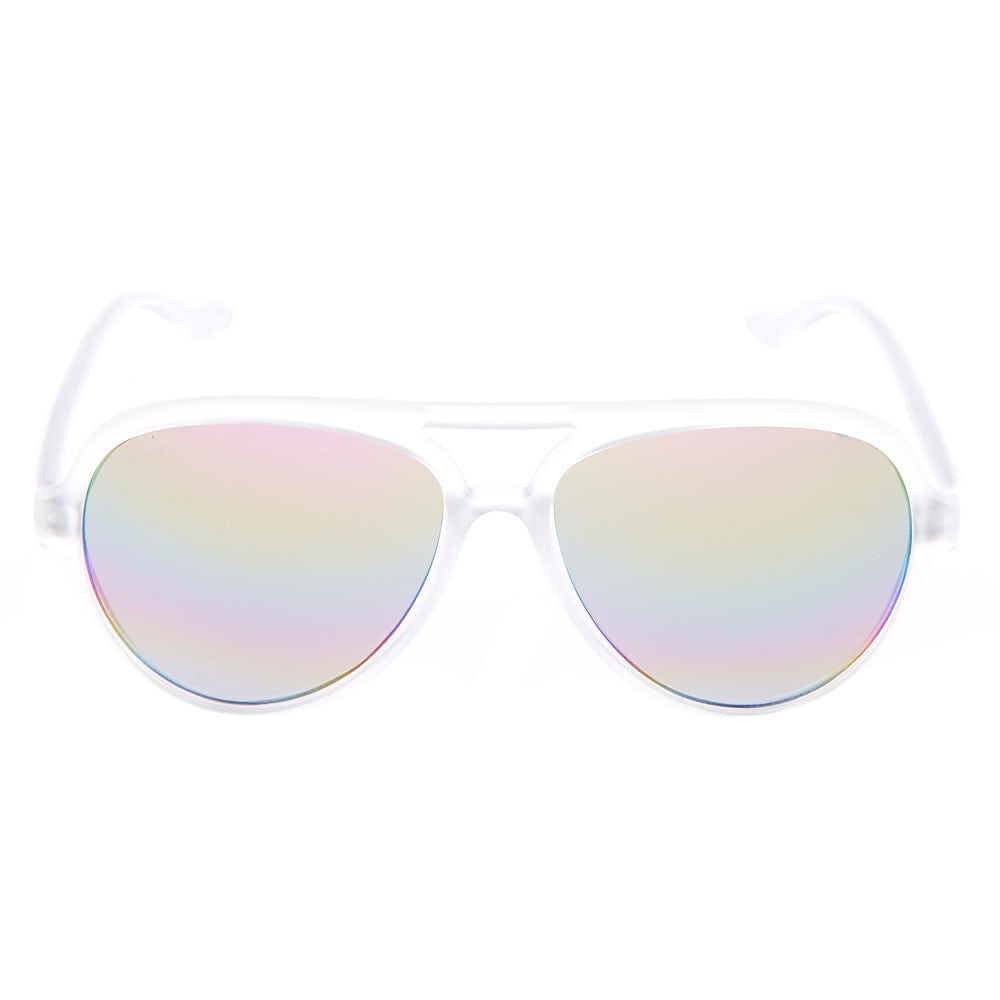 Frosted Aviator Sunglasses - Clear,
