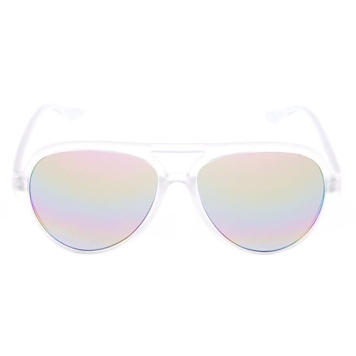 Frosted Aviator Sunglasses - Clear,