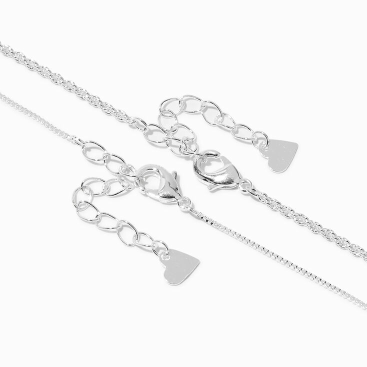 C LUXE by Claire&#39;s Sterling Silver Plated Cross Multi-Strand Necklace,