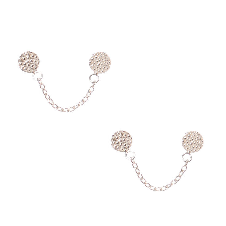 Sterling Silver Connected Chain Drop Earrings | Claire's US