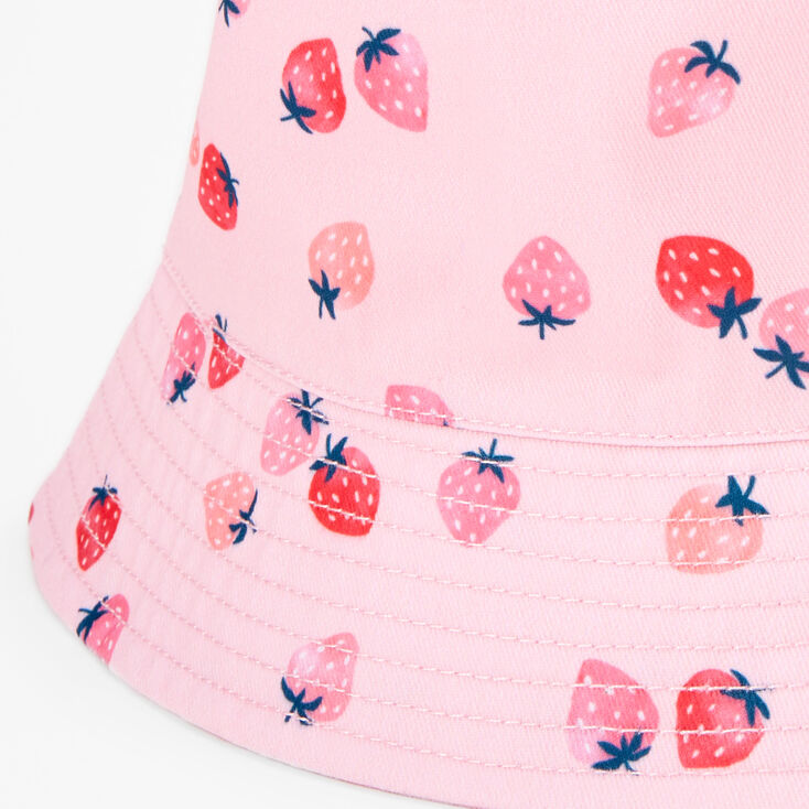 Strawberry Print Pink Bucket Hat | Claire's US