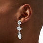 Silver-tone Mixed Textured Bean 2&quot; Drop Earrings ,