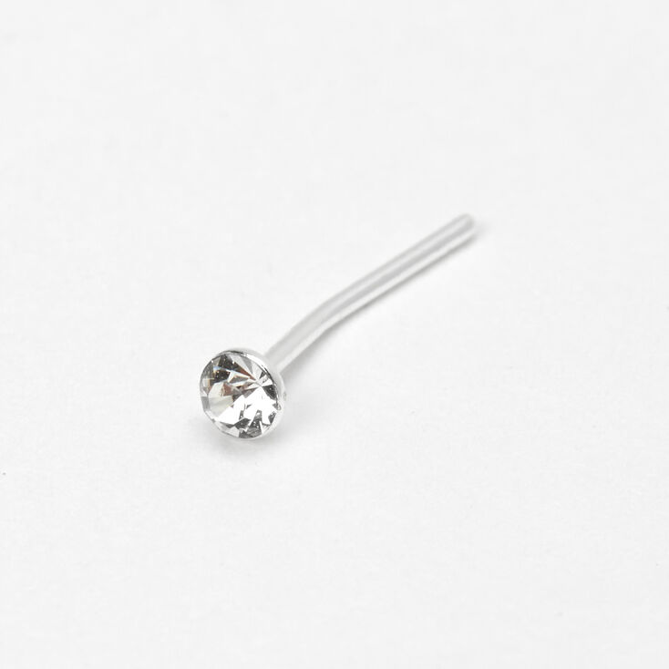 Sterling Silver 22G Classic Crystal Nose Stud,