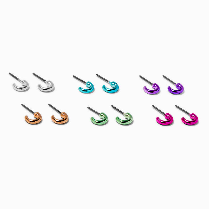 Mini Anodized Hoop Earrings - 6 Pack,