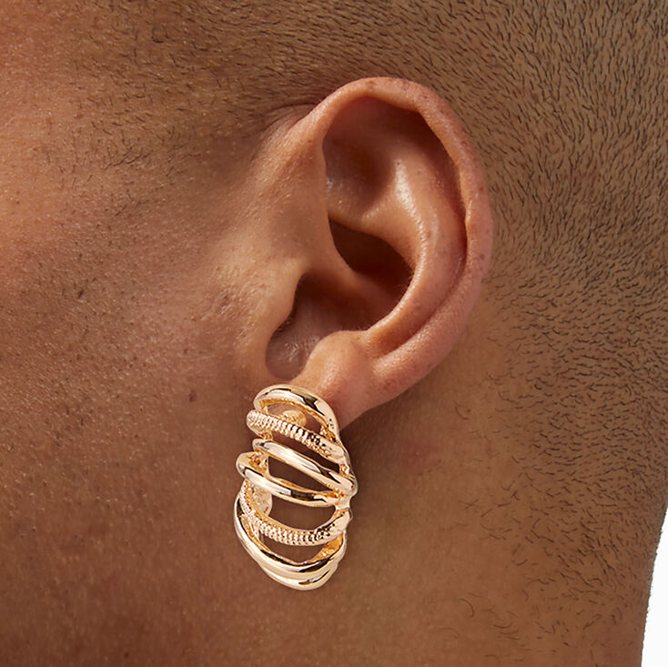 Gold-tone Coil Drop Earrings,