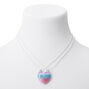Best Friends Blue &amp; Pink Waffle Heart Pendant Necklaces - 2 Pack,