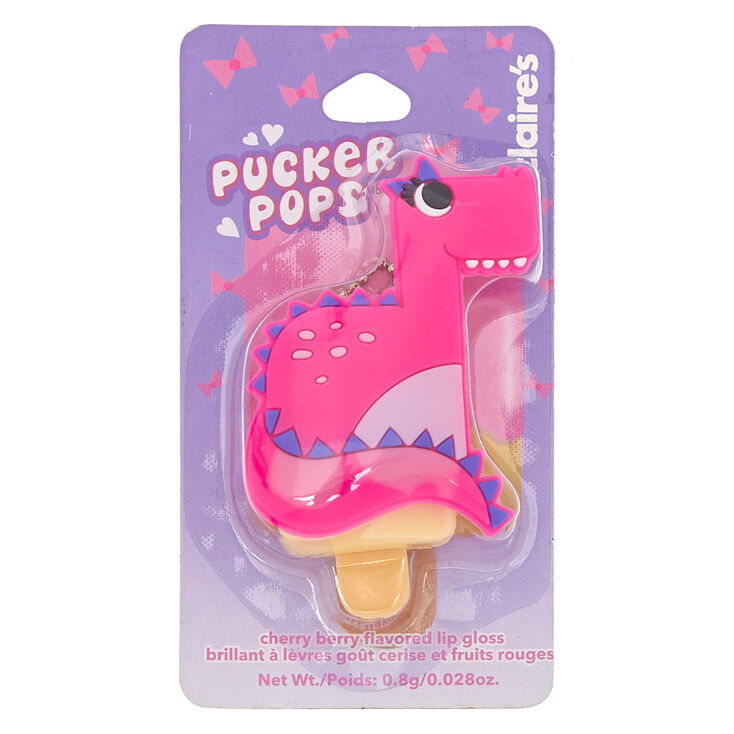 Pucker Pops Dino Lip Gloss - Cherry Berry,