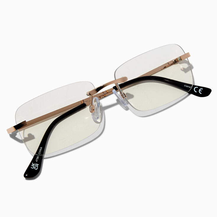 Gold-tone Rectangular Ombr&eacute; Lens Frames,