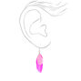 2&quot; Feather Drop Earrings - Pink,